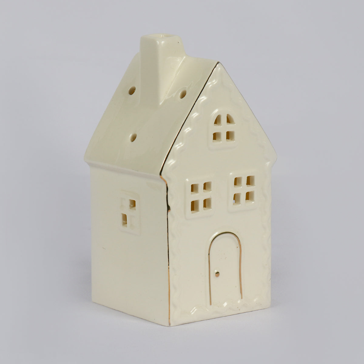 White LED House with Gold Border