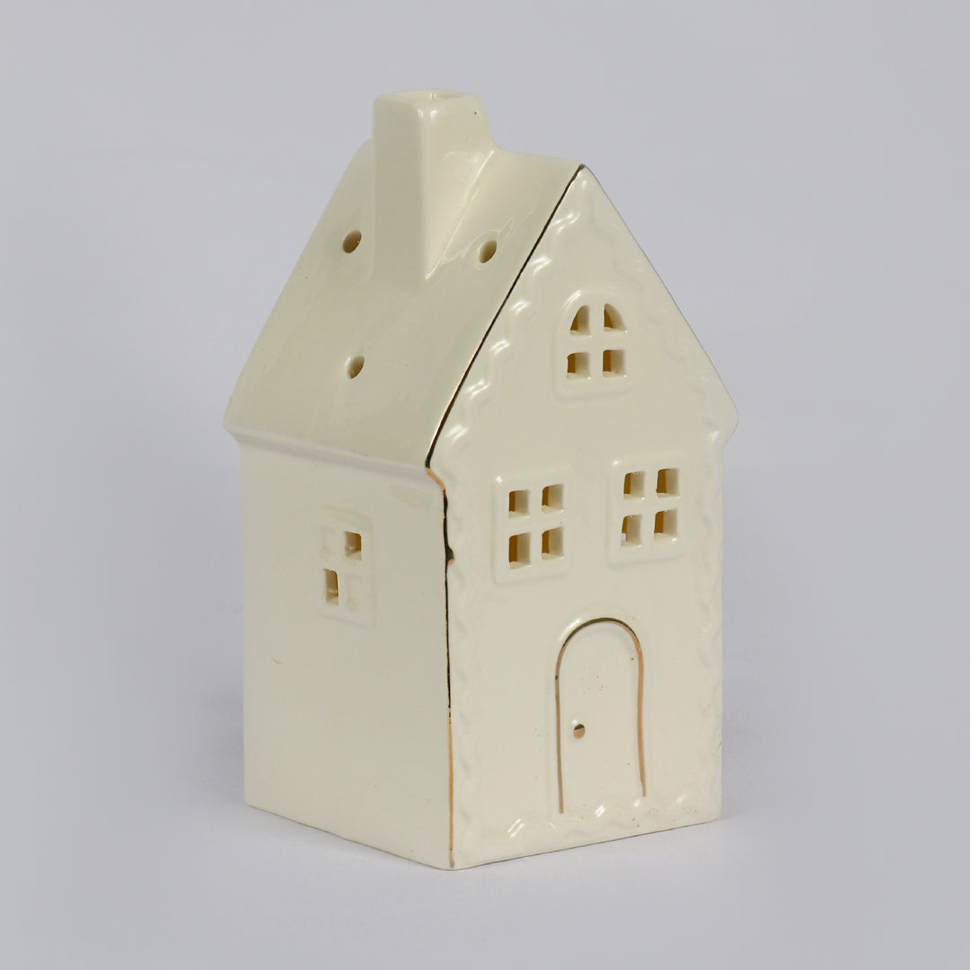 White LED House with Gold Border