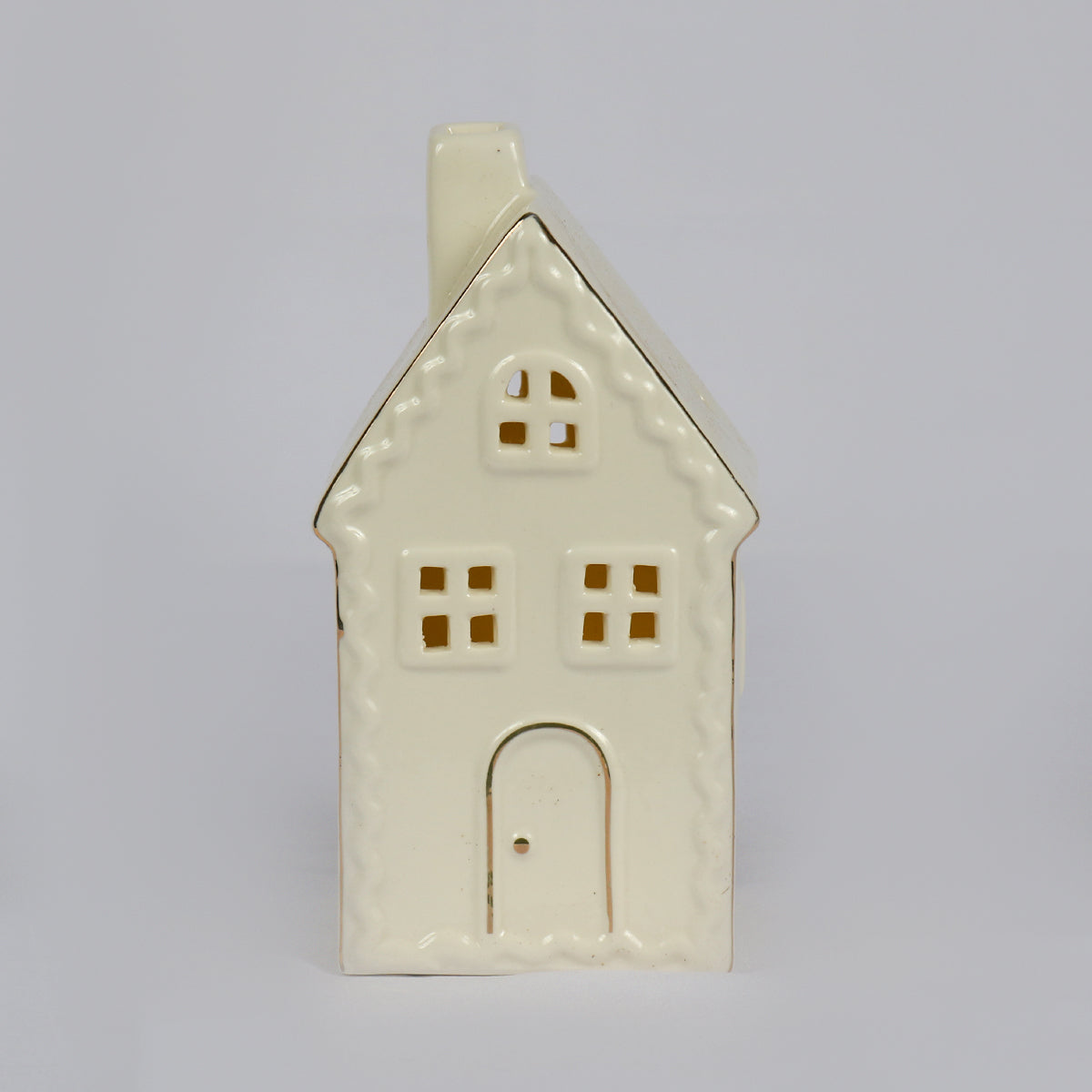 White LED House with Gold Border