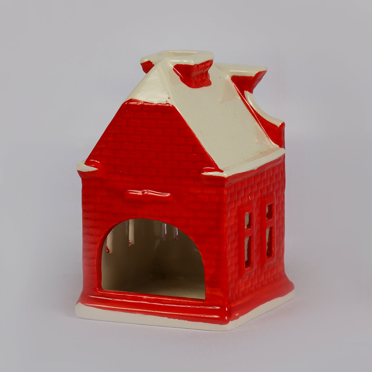 Red Large House Candle Holder