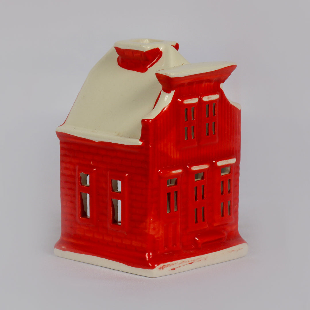 Red Large House Candle Holder