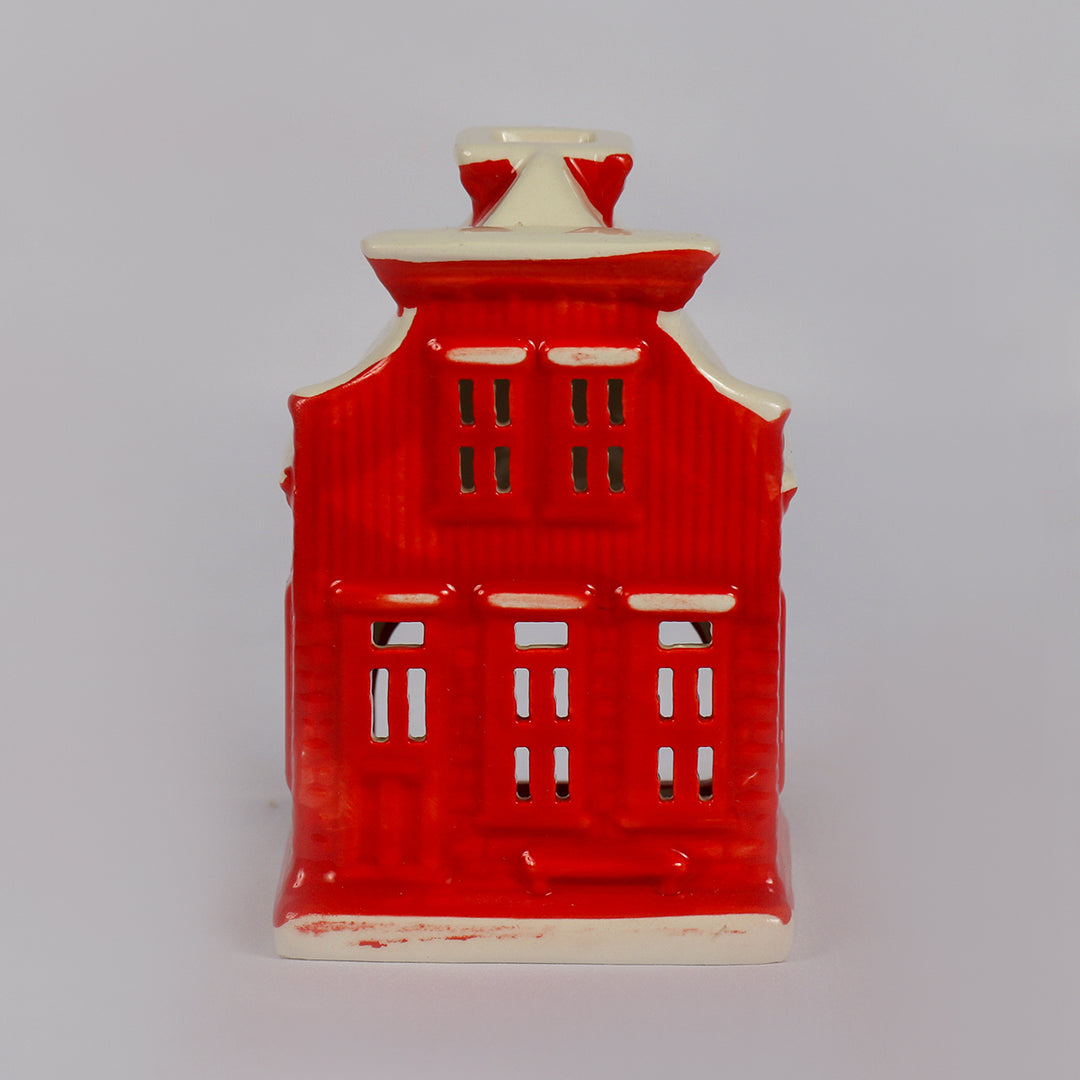 Red Large House Candle Holder