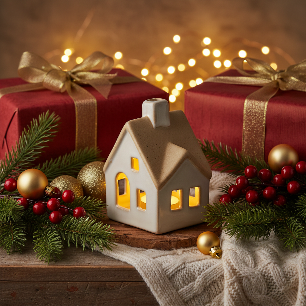 Small Beige LED House