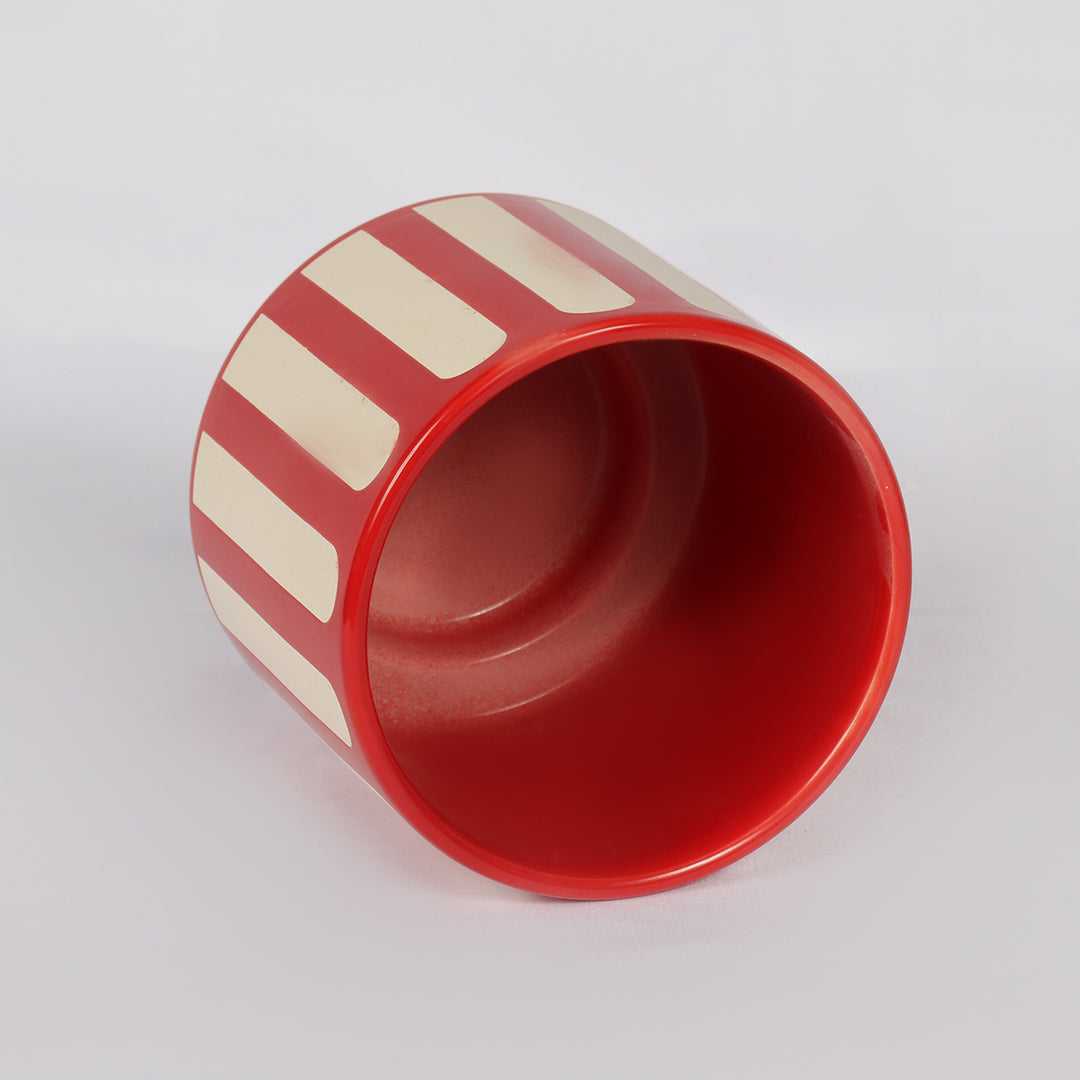 Red & White Striped Vase