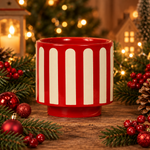 Load image into Gallery viewer, Red &amp; White Striped Vase
