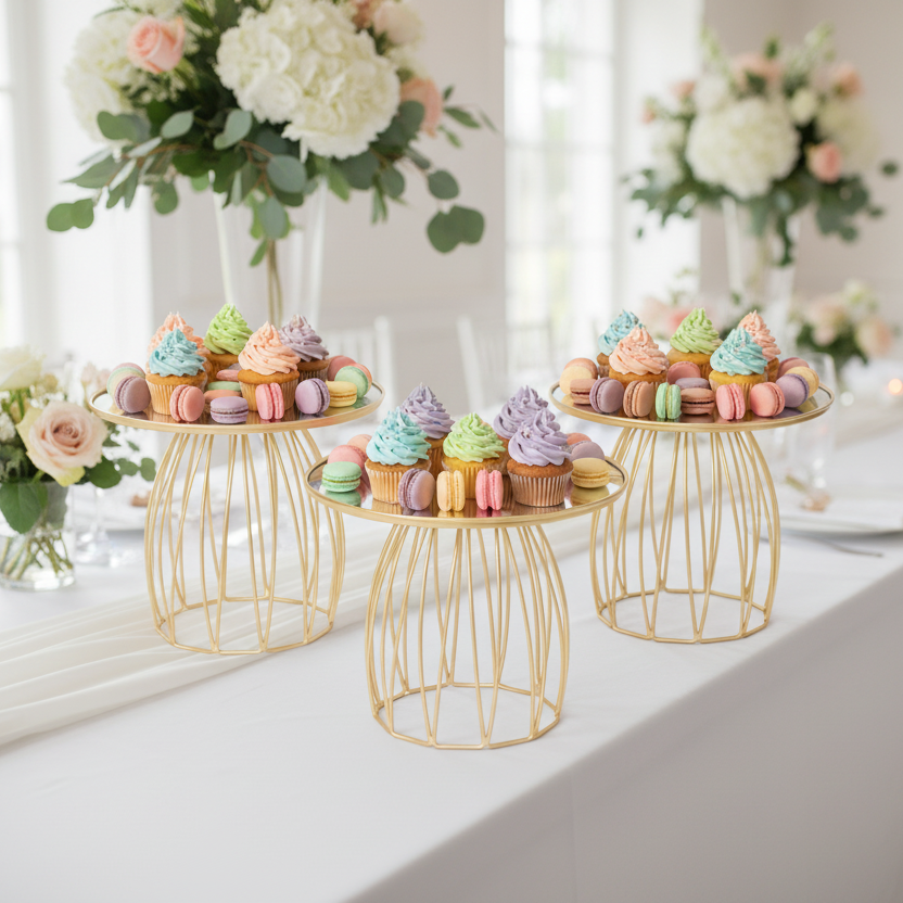 Gold Mirrored Cake Stands