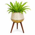 Load image into Gallery viewer, Gold Mermaid Scale Plant Holder
