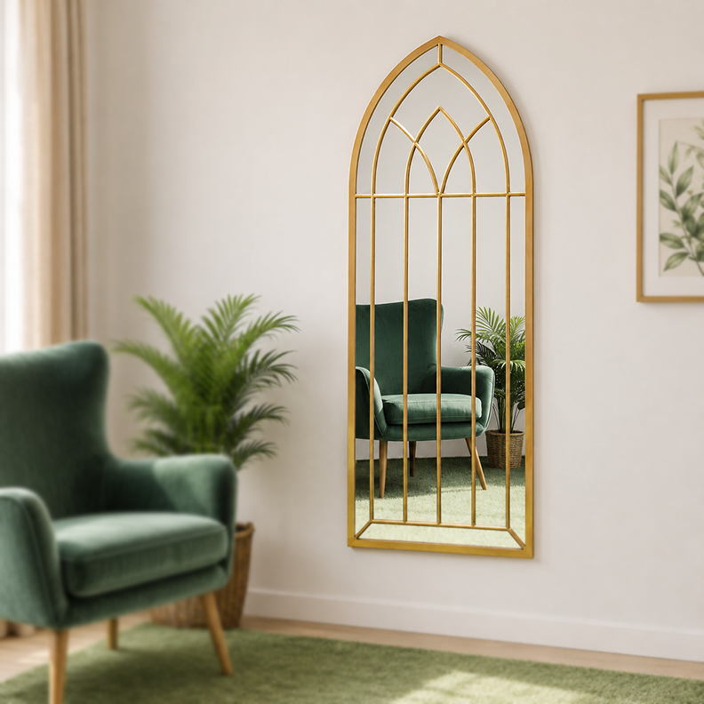 Golden Gothic Arch Mirror