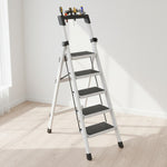 Load image into Gallery viewer, 5 Step Folding Ladder White
