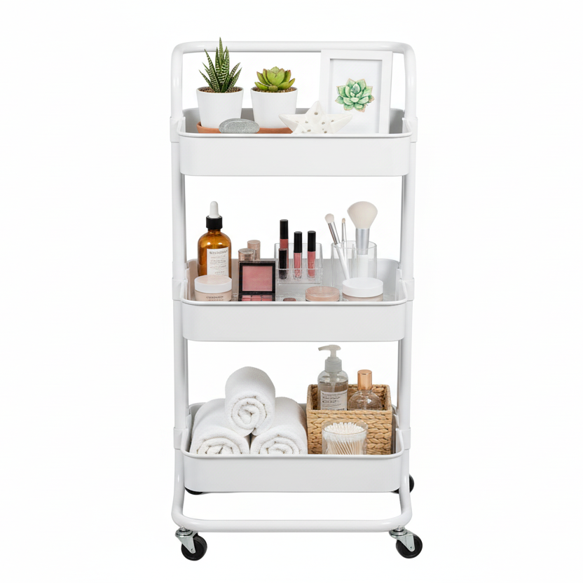 White Plastic Trolley Rack