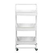 White Three-Tier Plastic Trolley