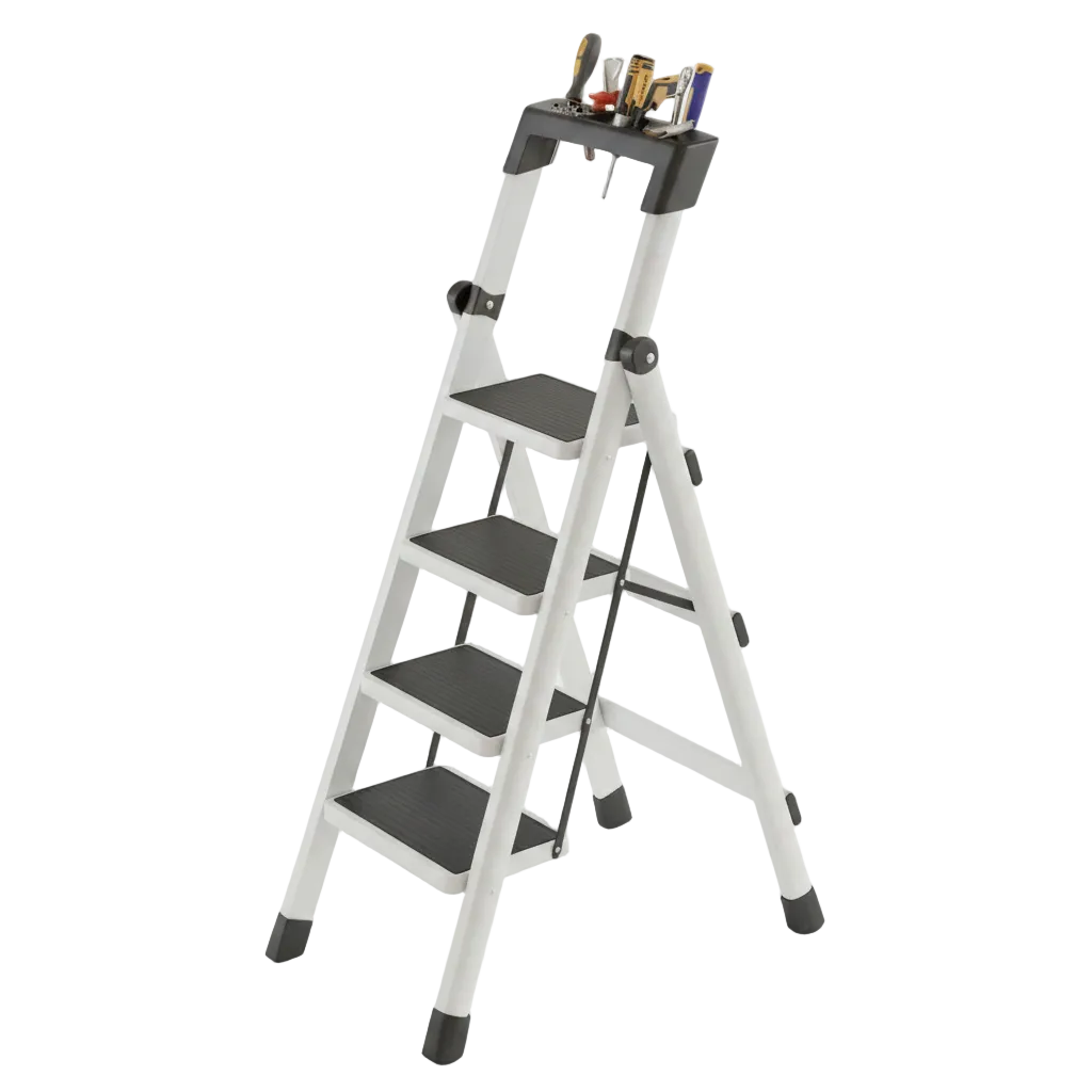 4 Step Folding Ladder White