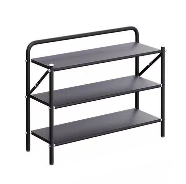3 Layer Black Shoe Rack