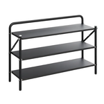 Load image into Gallery viewer, 3 Layer Black Shoe Rack Long (70cm x 23cm x 49cm)
