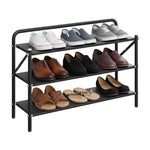Load image into Gallery viewer, 3 Layer Black Shoe Rack Long (70cm x 23cm x 49cm)
