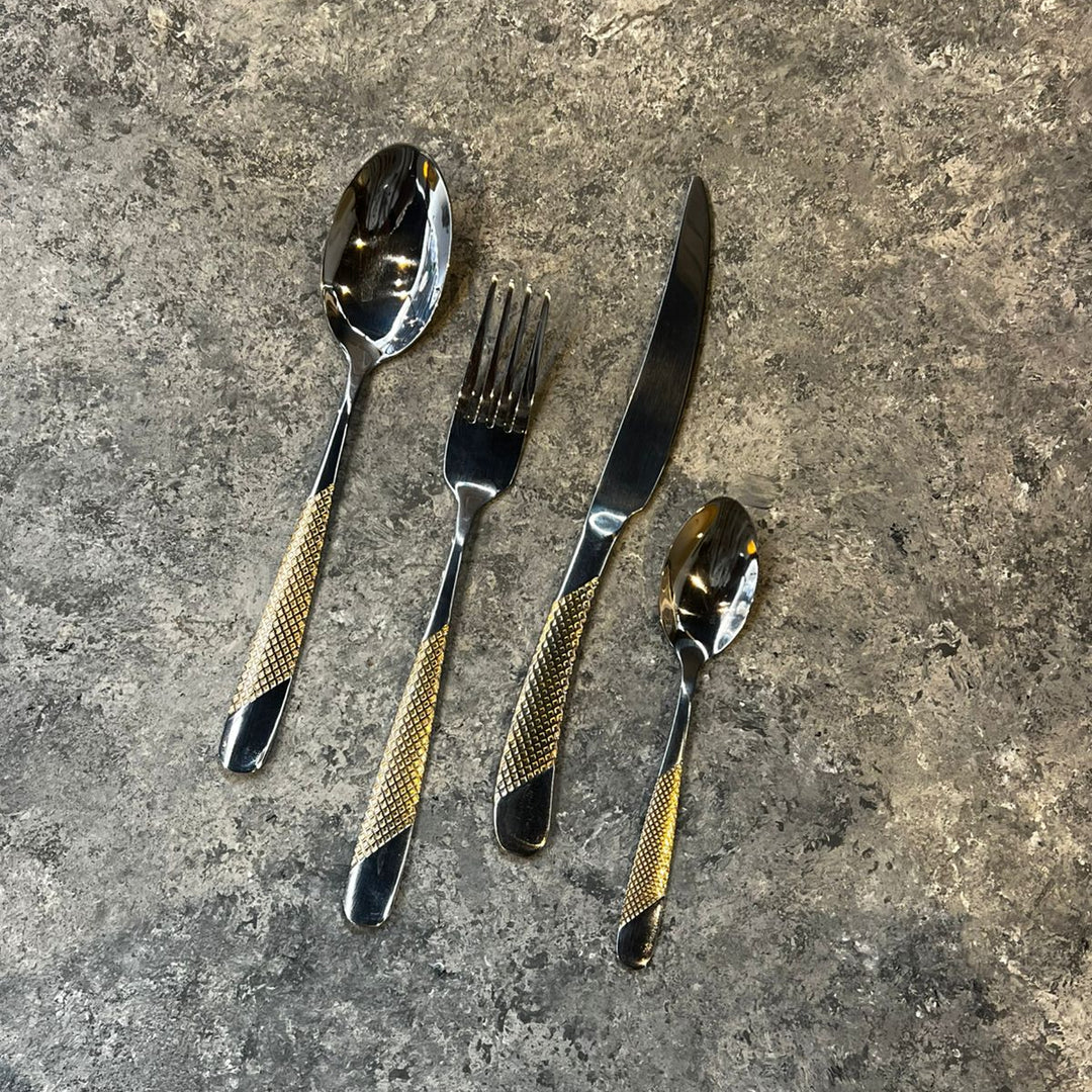 Silver and Gold Cutlery Set