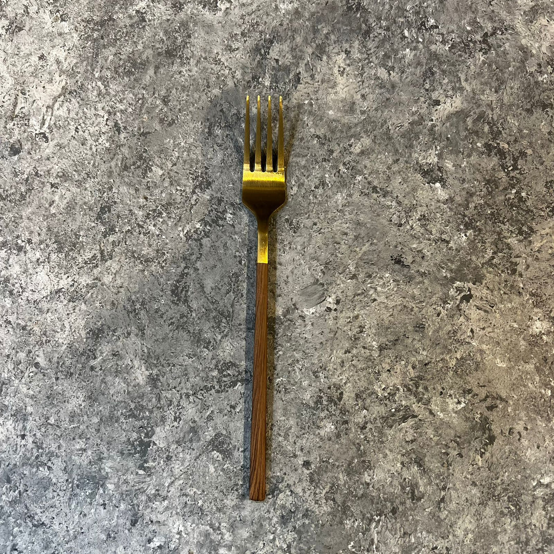 Gold Bamboo Design Cutlery Set