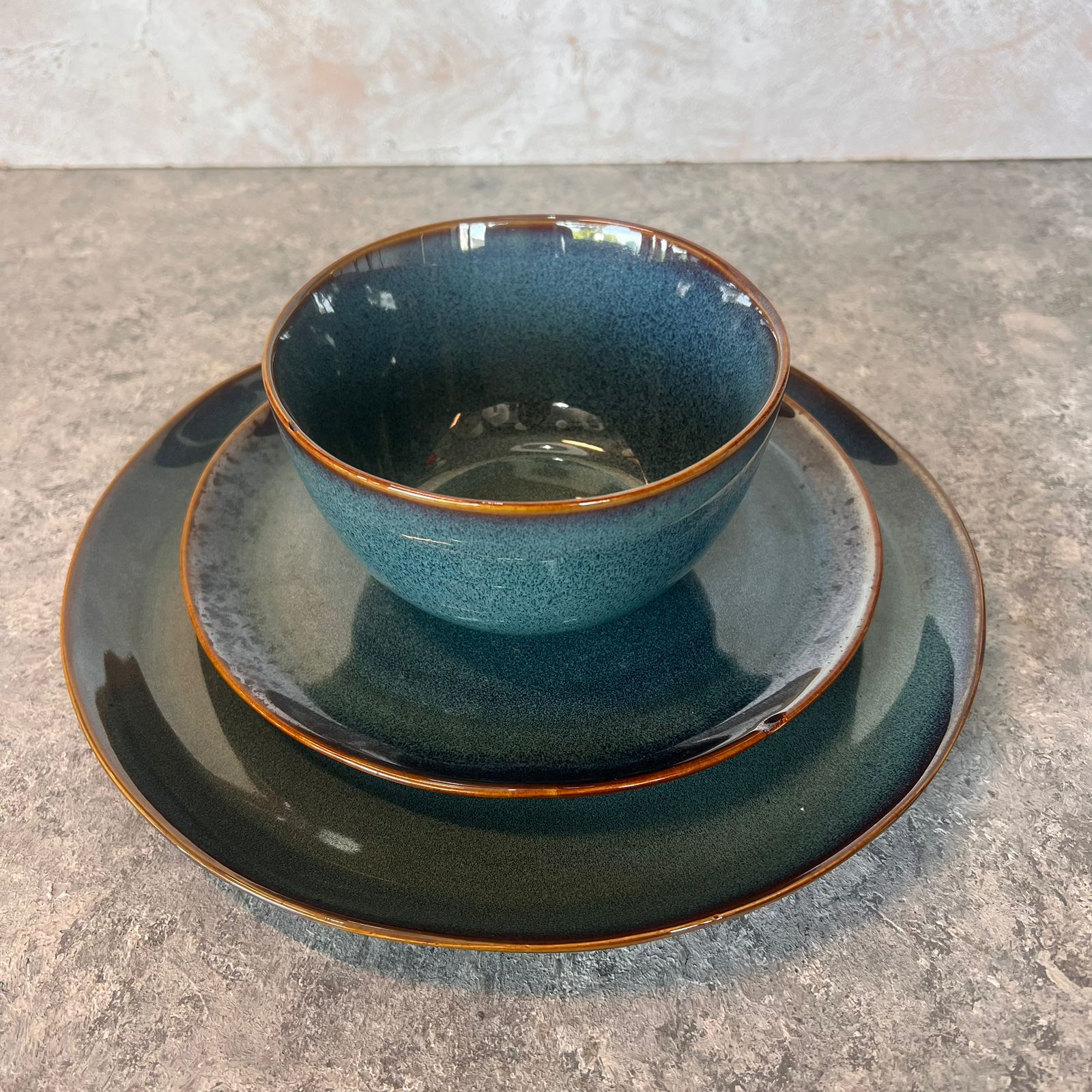 Blue Ceramic Dinnerware Set