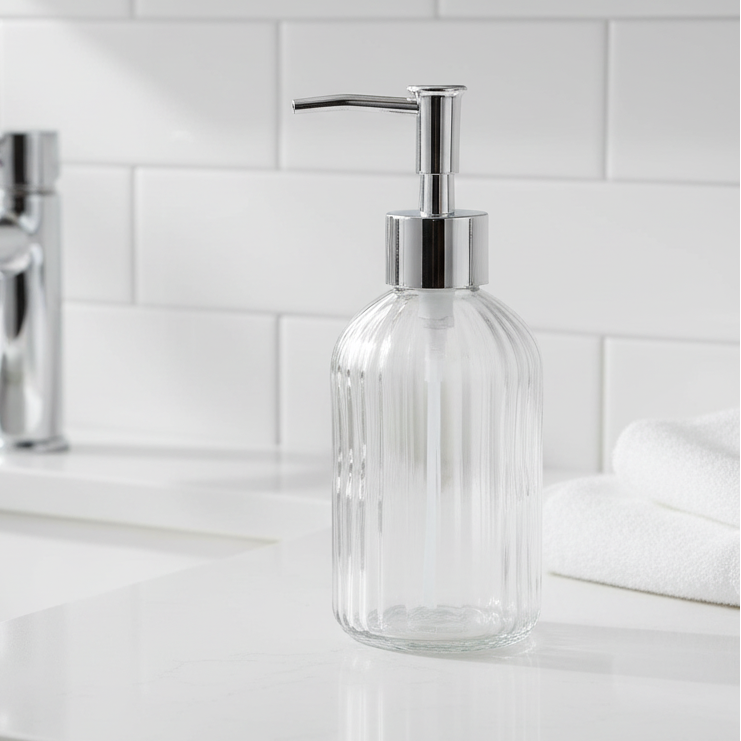 Clear Glass Soap Dispenser