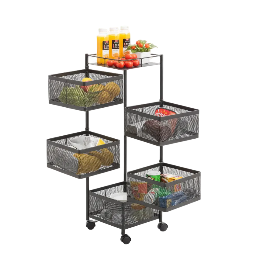 4-Layer Vegetable Rack Black square