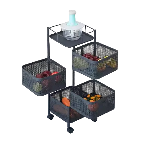 4-Layer Vegetable Rack Black square