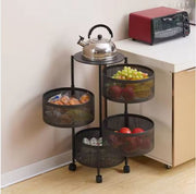 Four-Tier Round Rolling Vegetable Rack