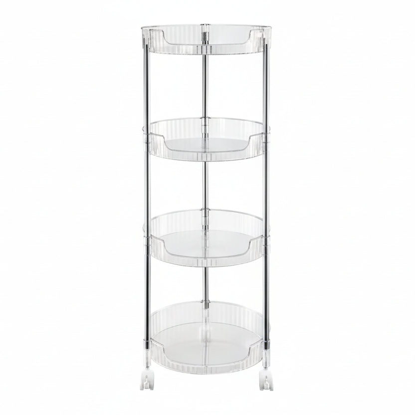 4-Tier Round Acrylic Trolley