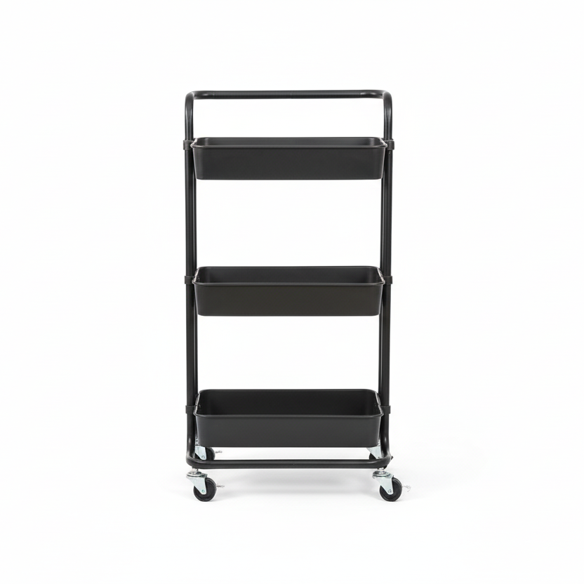 Black Steel Trolley Rack