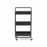 Black Three-Tier Utility Trolley