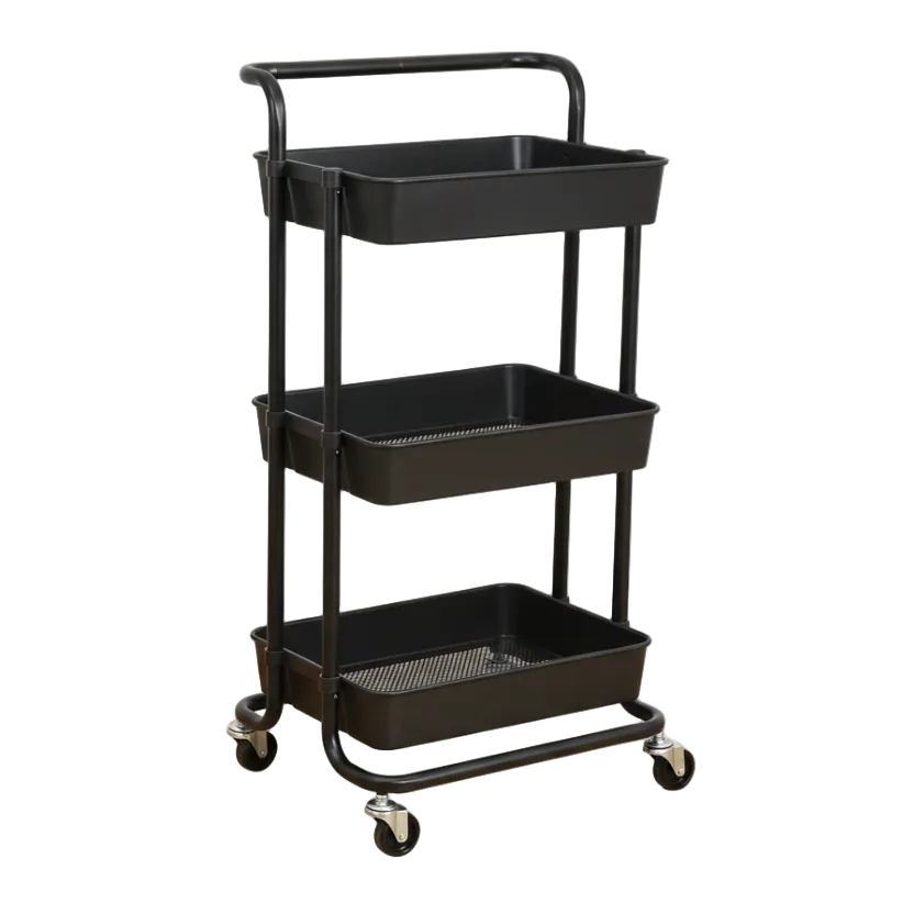 Black Steel Trolley Rack