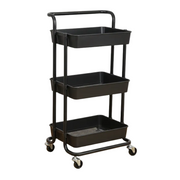 Black Three-Tier Utility Trolley