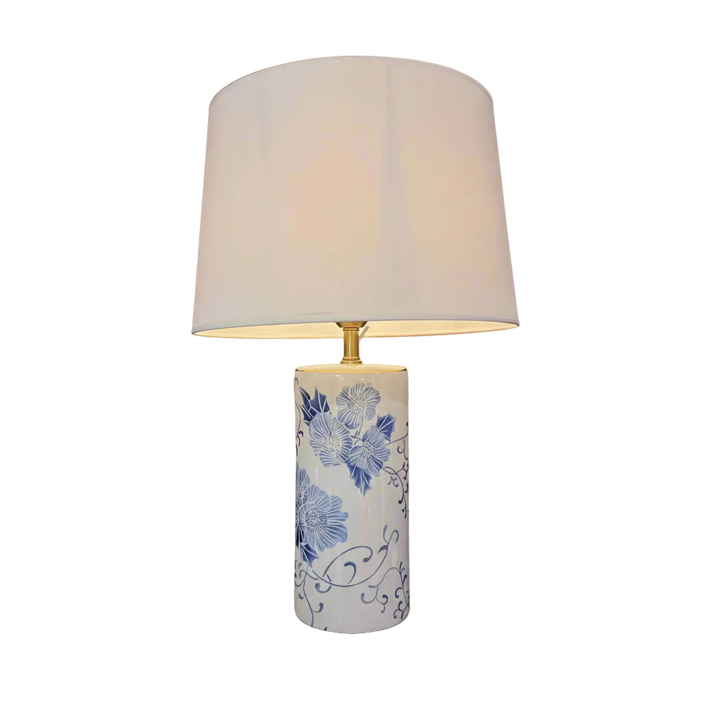 Blue Floral Ceramic Table Lamp