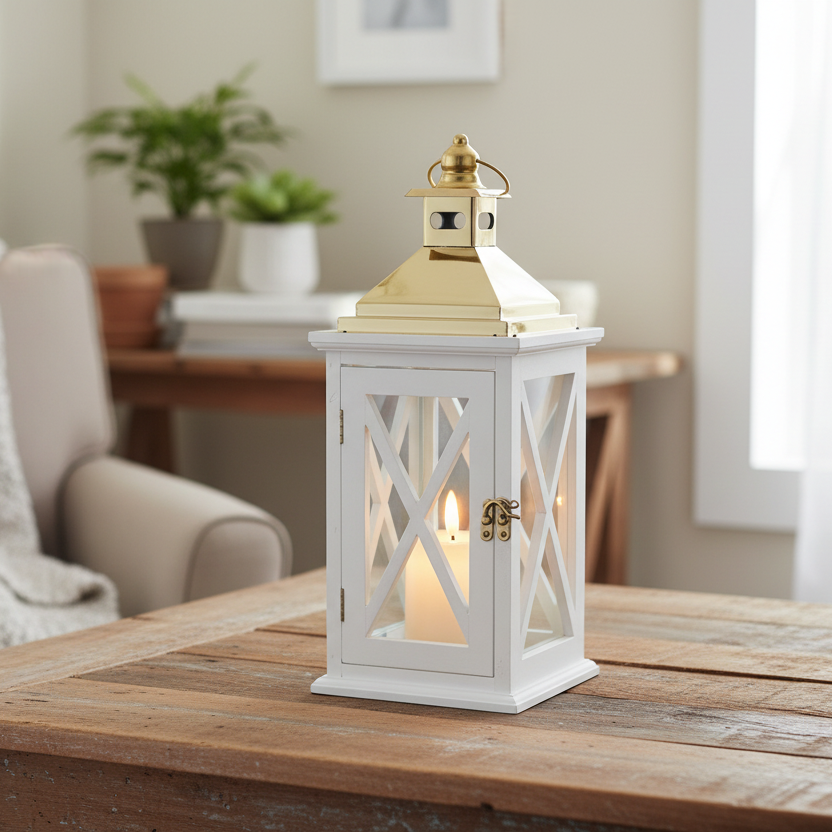 Gold Top White Lantern