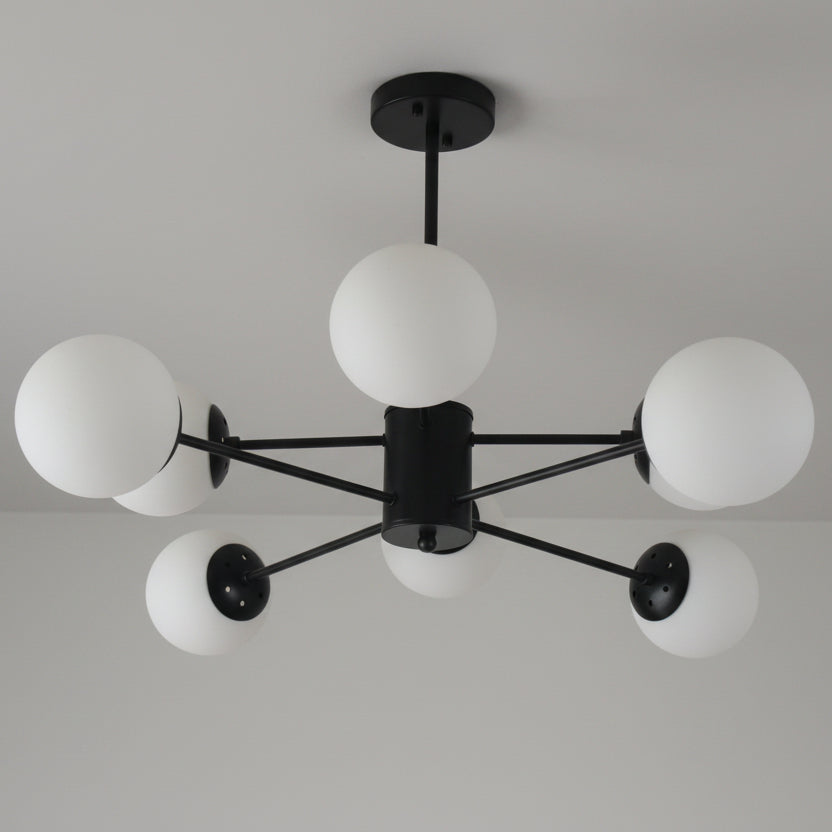 Black Ceiling Light With 8 Lights