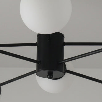 Black Ceiling Light With 8 Lights