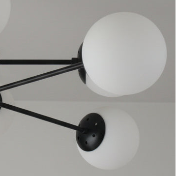 Black Ceiling Light With 8 Lights