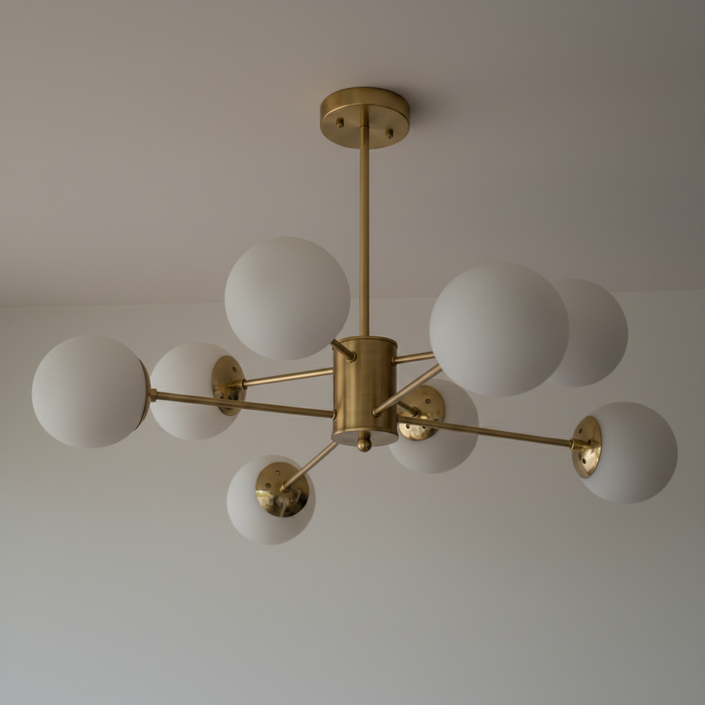 Gold Ceiling Light With 8 Lights