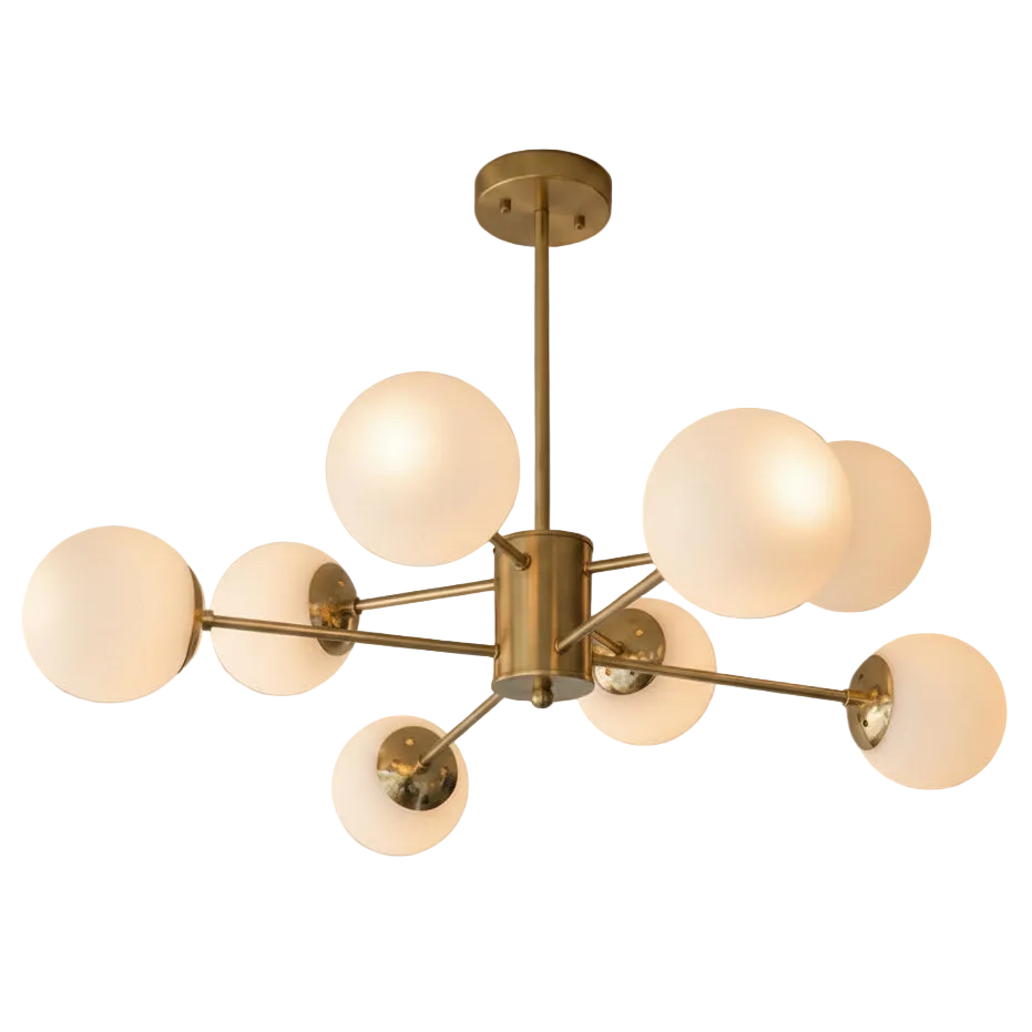 Gold Ceiling Light With 8 Lights
