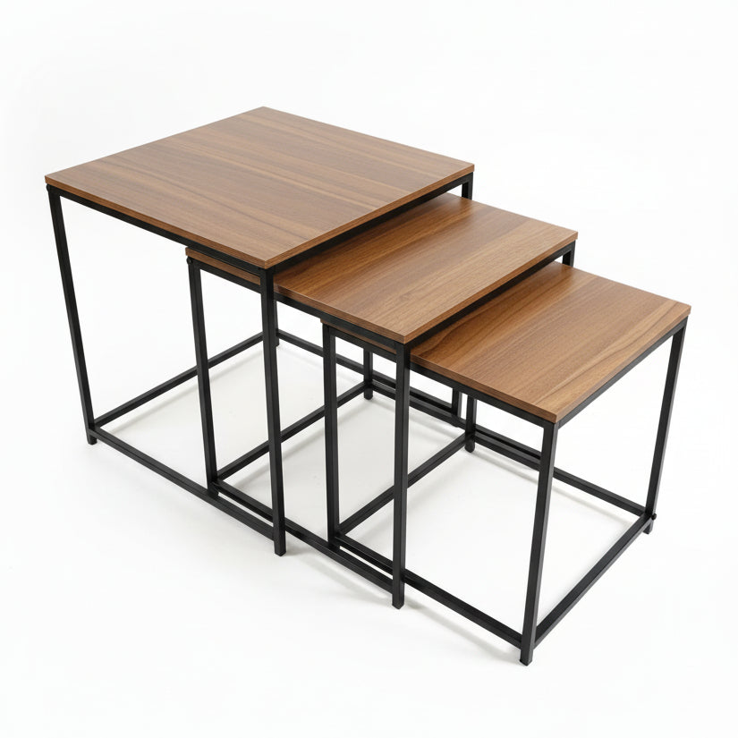 Wood Top Rectangle Table Set