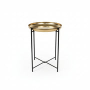Black Gold Tray Side Table