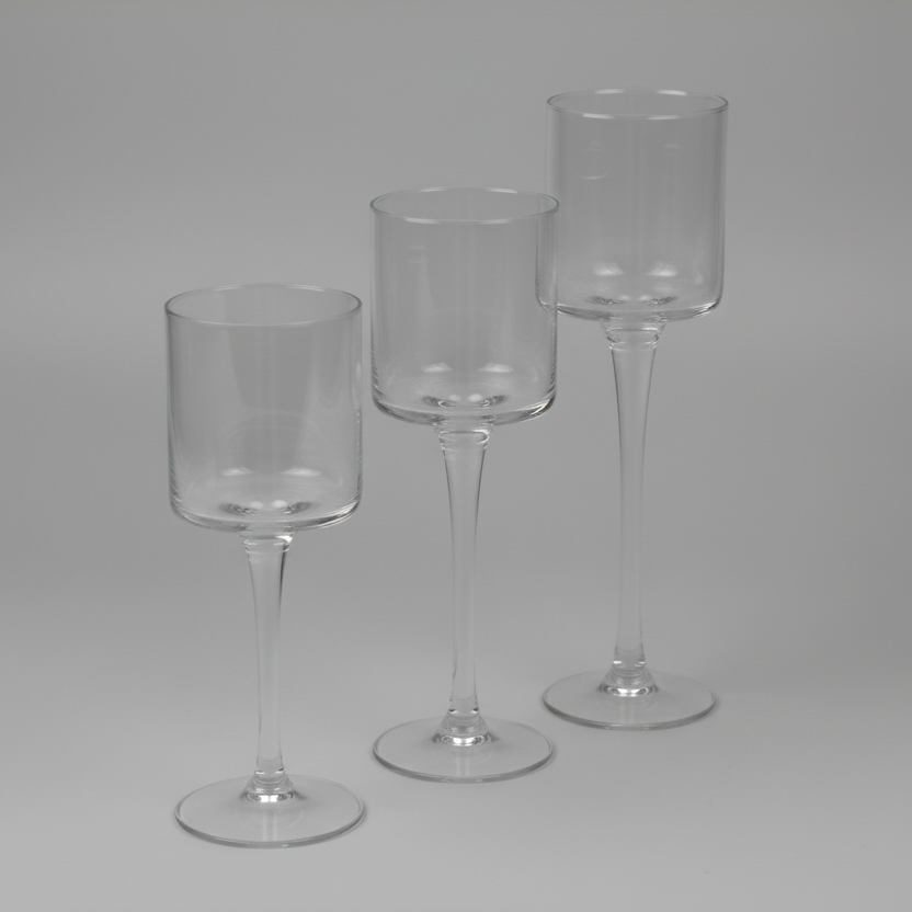 Glass candle holder set