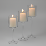 Load image into Gallery viewer, Glass candle holder set
