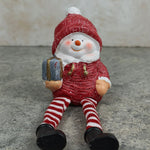 Load image into Gallery viewer, Sitting Snowman/Santa Ornament
