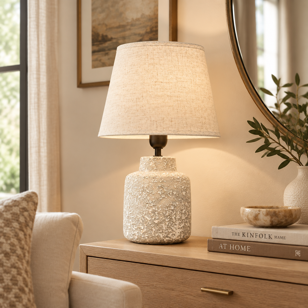 Ivory Textured Table Lamp