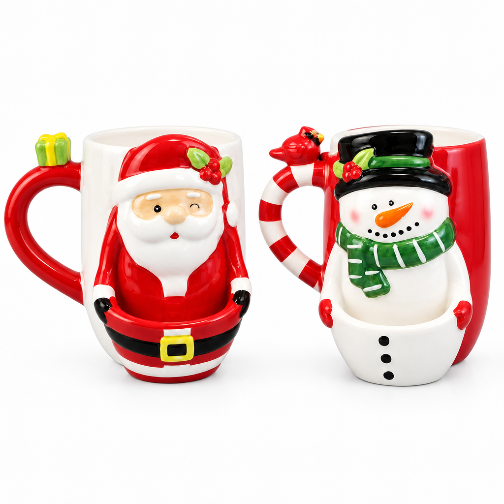 Ceramic Mug W/Spoon Holder