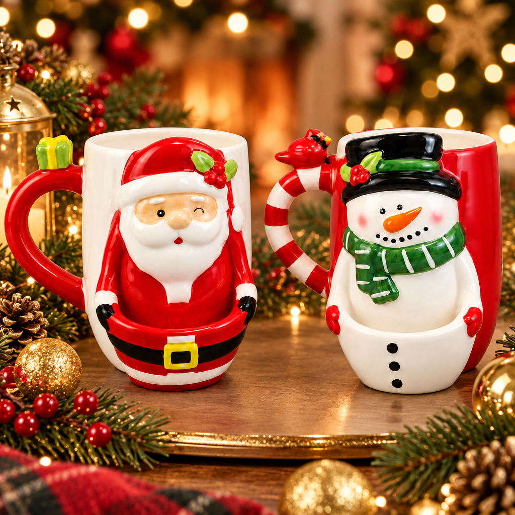 Ceramic Mug W/Spoon Holder