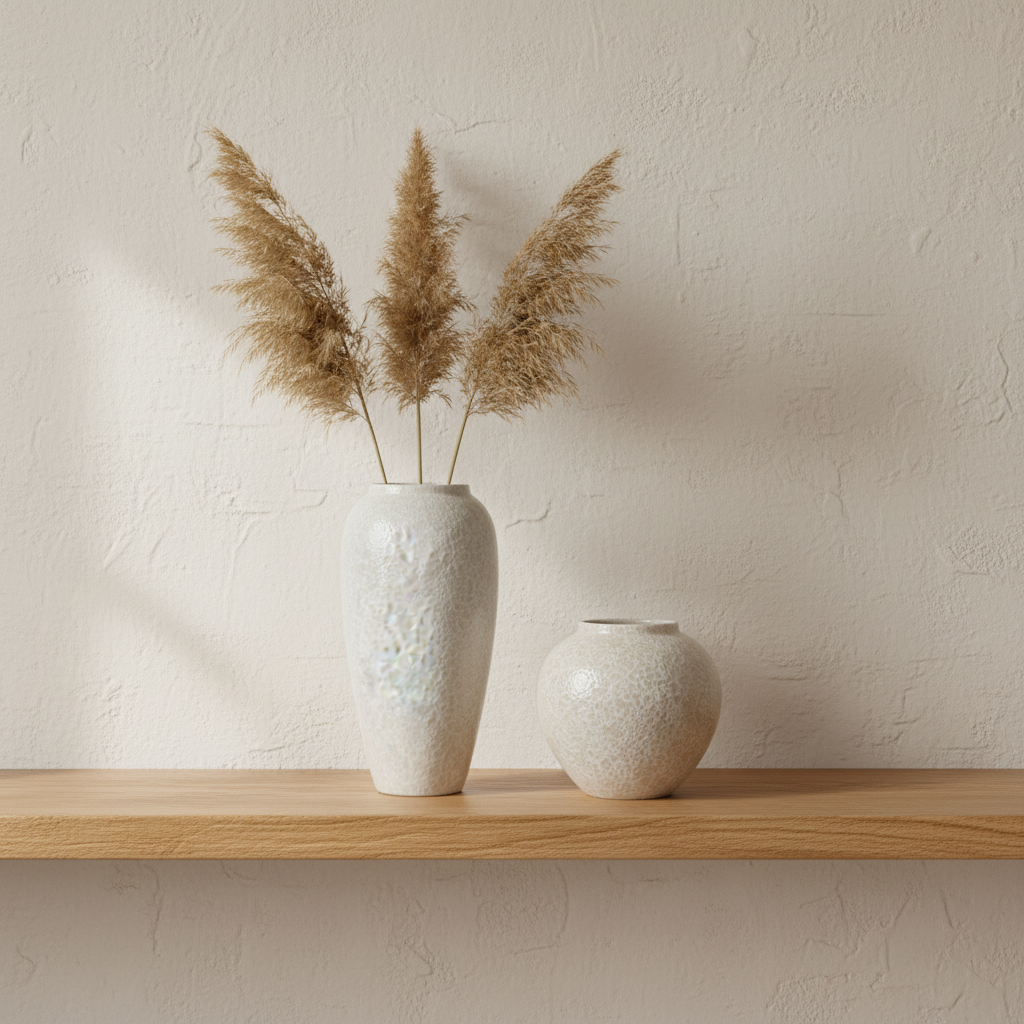 White Crackle Ceramic Vase