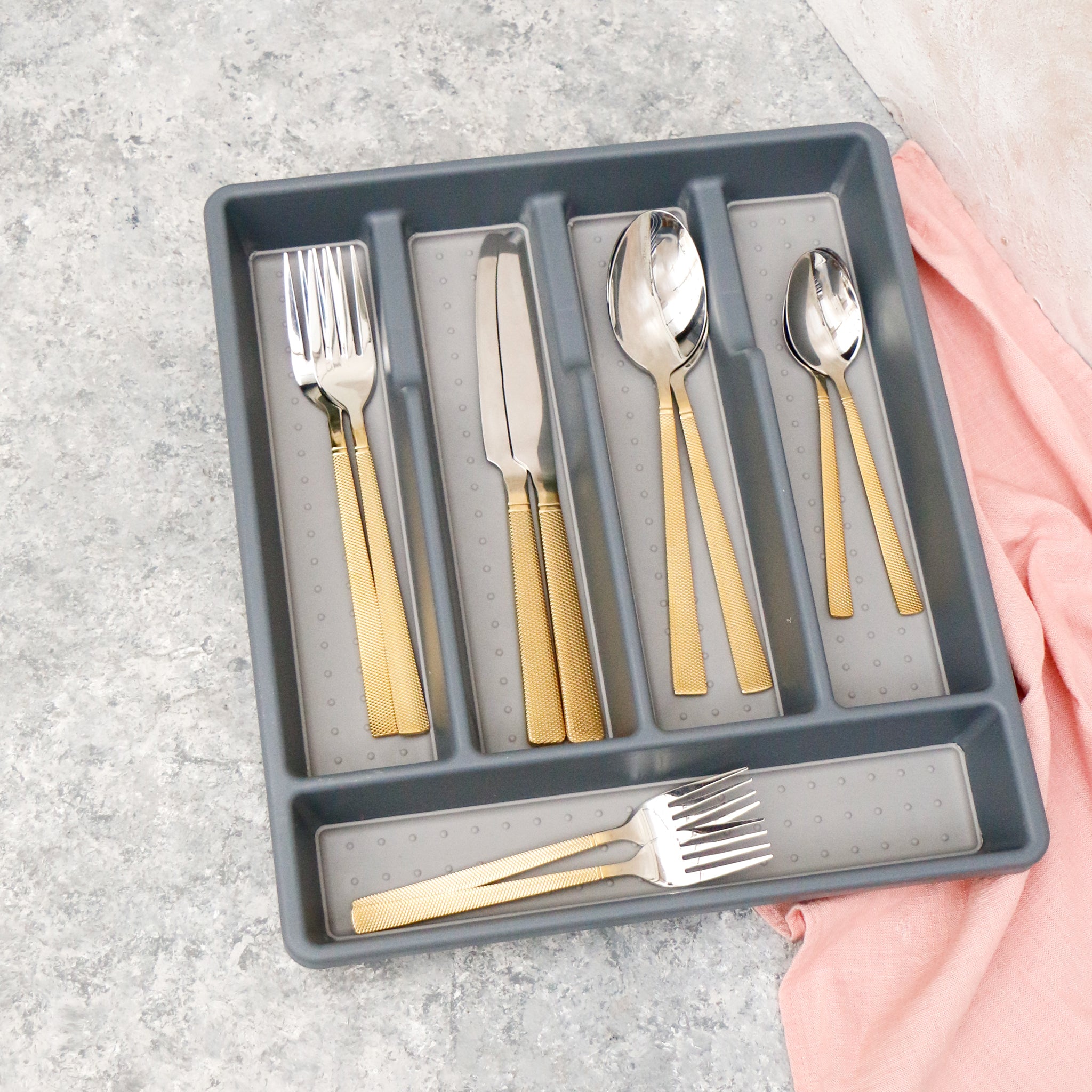 5 Compartment Plastic Cutlery Organizer