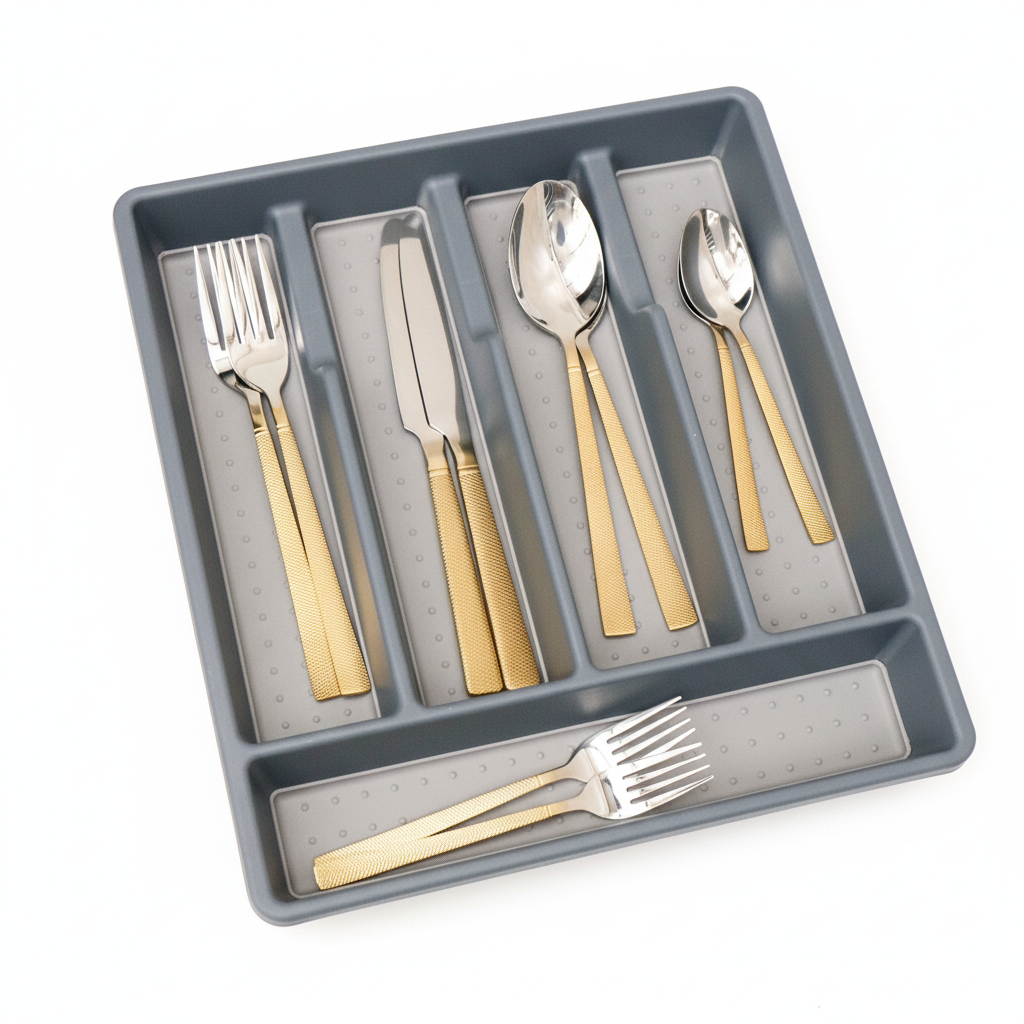 5 Compartment Plastic Cutlery Organizer