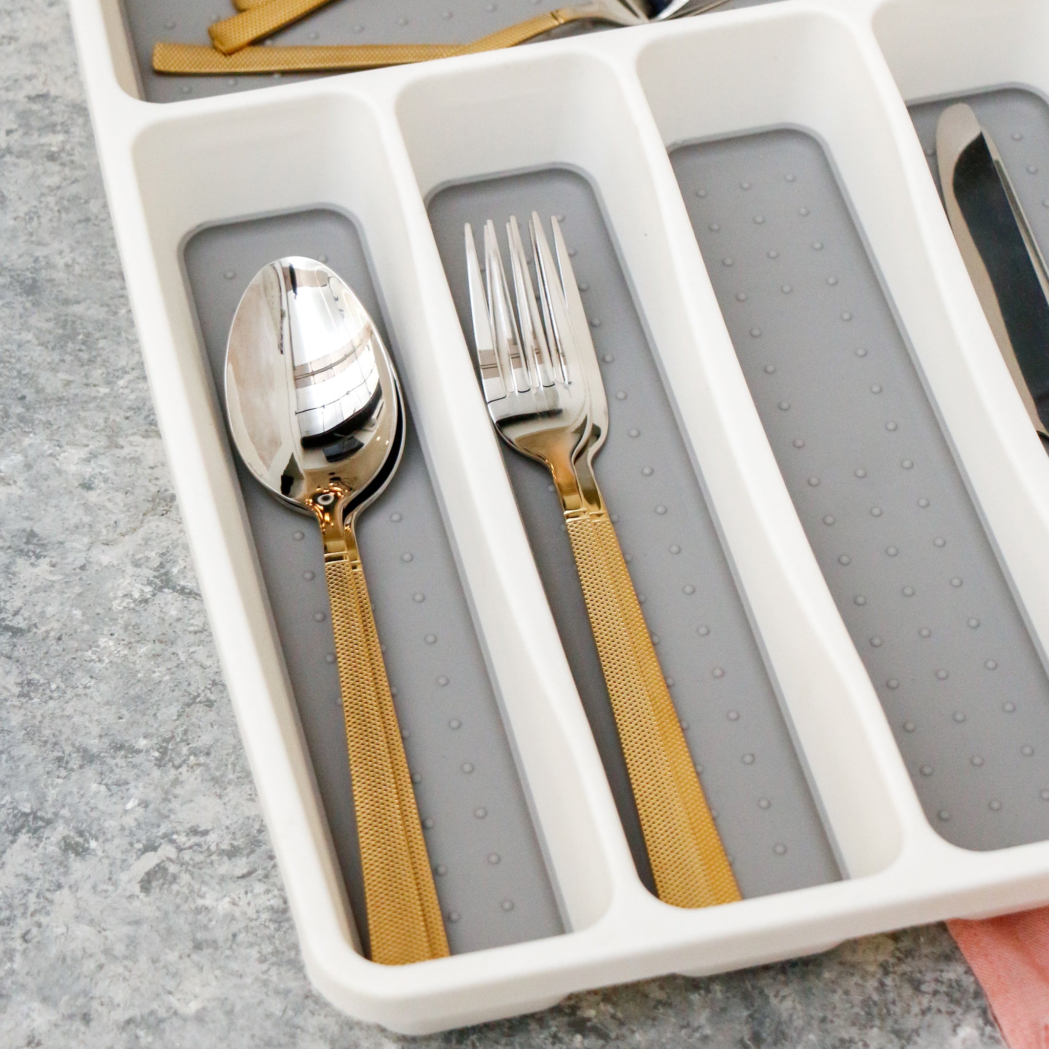 5 Compartment Plastic Cutlery Organizer